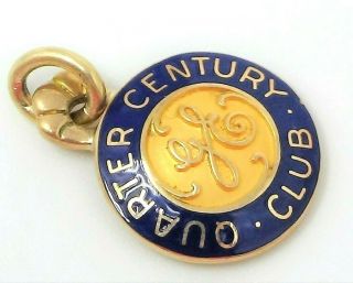 Solid 10k Gold General Electric Quarter Century Club Charm Pendant