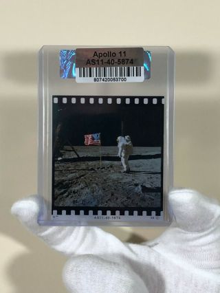 Nasa Apollo 11 Moon Landing 70mm Film Positive Buzz Flag Salute Numbered 40 - 5874