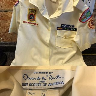 Vintage Boy Scout Uniform Shirt 70s 1978 Washington Ncw Oscar De La Renta Bsa
