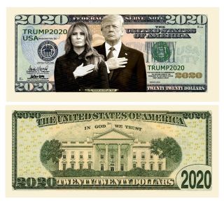 Pack Of 100 - Donald And Melania Trump 2020 Re - Election Presidential Dollar B.