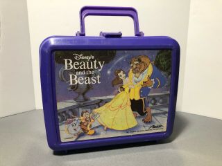 Vtg Disney Beauty And The Beast Aladdin Lunch Box W/ Thermos Classic Made In Usa