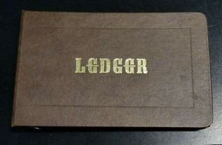 Vintage Ledger 9x5 In 4 Ring Office Ledger,  Pages