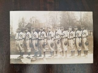 Circa 1910 Howell Michigan Baseball Team Real Photo Postcard