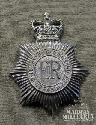 British Helmet Plate Badge: Leicester And Rutland Constab (inv18145)