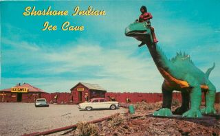 Shoshone Indian Ice Cave Sun Valley Id Idaho Roadside Postcard 1950s