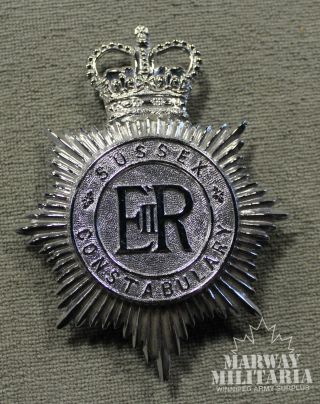 British Helmet Plate Badge: Sussex Constab (inv18148)