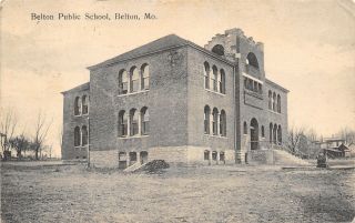 Belton Missouri Public School Old Hand Pump Houses 1910 B&w Postcard