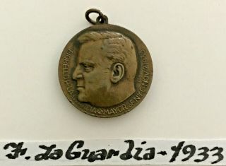 Fiorello Laguardia Mayor York City Bronze Campaign Medal Ruotolo Nude 1933