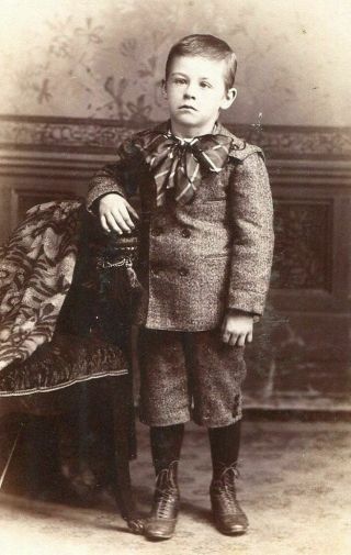 Antique Cabinet Photo Handsome Little Victorian Boy W Knickers Of Hanover Pa