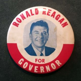 1966 Ronald Reagan For Governor Of California Campaign Pinback Button 2 1/4 "
