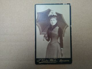 Cdv Carte De Visite Of A Lady With Parasol By Sydney Victor White Of Reading