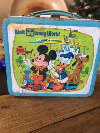 Walt Disney World Vintage 1976 Metal Tin Lunchbox Disney 50th Anniversary