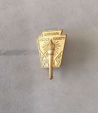 Vintage National Honor Society Bjp Lapel Pin With Torch Logo