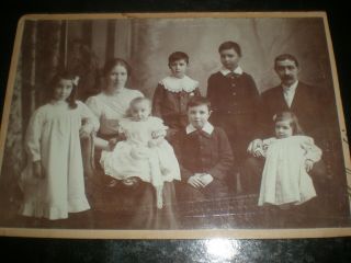 Old Cabinet Photograph Family Of Eight By Jenkins Lowestoft C1890s Rf 40 (13)
