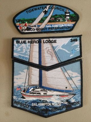 Blue Heron Lodge 349 3 Piece Collector Set Sea Scout Sailing Theme
