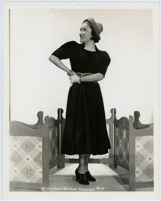 Fashionable Hollywood Superstar Gloria Swanson Vintage 1937 Glamour Photograph