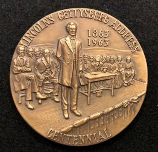 Lincoln’s Gettysburg Address Centennial 2 - 1/2 Inch Bronze Medallion Paperweight