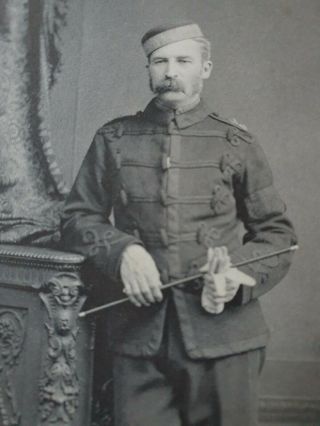 1880s Cpt BURTON BROWN,  ROYAL ARTILLERY,  UNDRESS/CASUAL UNIFORM.  CABINET PHOTO 2