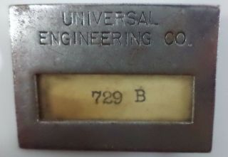 Vintage Universal Engineering Co.  Tool Factory Employee Badge Id Pinback