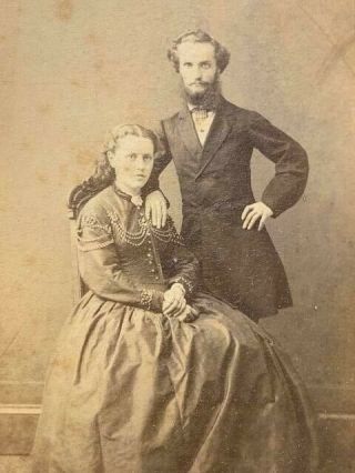 Antique Cdv Photo Victorian Man & Woman Newcombe