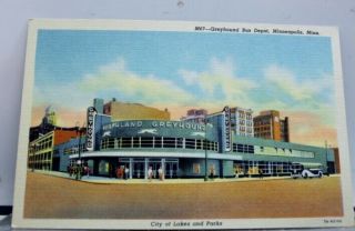 Minnesota Mn Greyhound Bus Depot Minneapolis Postcard Old Vintage Card View Post