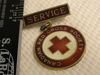 Vintage 1960 Canadian Red Cross Sterling Service Badge - Pendant