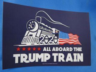 Of 20 All Aboard The Trump Train 2020 Stickers President Usa Flag