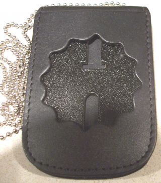 Ny/nj Police Lieutenant Style Shield/id Neck Holder (badge/id Card Not)