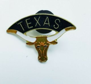 Vintage Texas Longhorn Lapel Pin Texas Pin Longhorn Pin Souvenir Pin Hat Pin