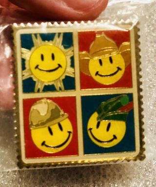 Vintage Walmart Pin - Rare Smiley Stamp