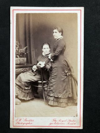 Victorian Carte De Visite Cdv: Elegant Ladies: Procktors Royal Studio: London