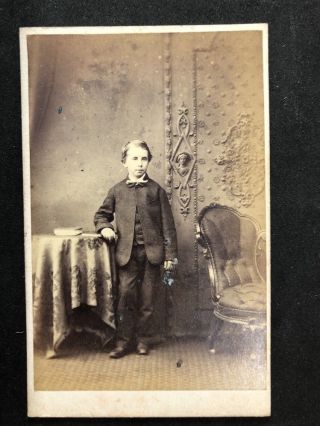 Victorian Carte De Visite Cdv: Child: Boy: Magill: Belfast: Fancy Backdrop