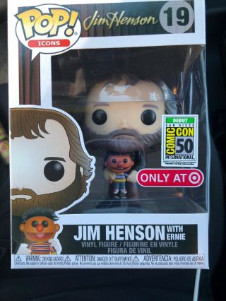 Funko Pop Jim Henson With Ernie Target 2019 Sdcc Official Sticker - In Hand