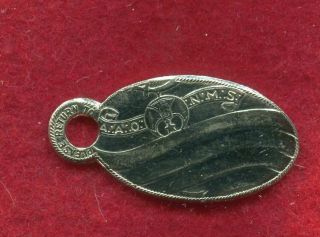 Antique Vintage Aaonms Shriners Freemason Masonic Key Fob Nickel Silver Metal