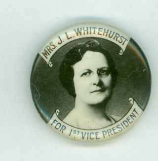 1935 Vintage Mrs.  Whitehurst Vp General Federation Of Women Clubs Pinback Button