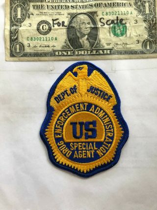 Dea Special Agent Police Patch (us.  Justice Dept. ) In Great Shape