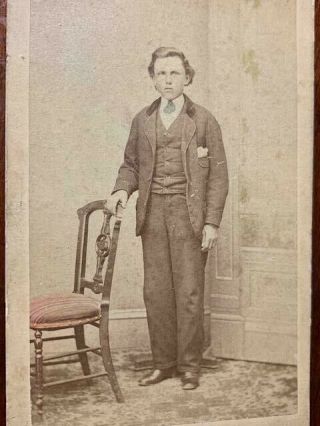 Antique Civil War Era Cdv Photo Young Man S.  Louis Missouri A.  W.  Wood