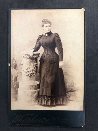 Victorian Photo: Cabinet Card: Young Lady Corseted Waist: Whitehouse: Manchester