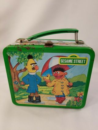 Vintage 1983 Sesame Street Metal Lunch Box No Thermos