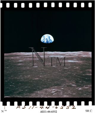 NASA Apollo 11 Moon Landing 70mm Film Positive Earthrise Photo Hand - Numbered 2