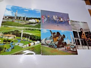 5 Vintage Postcards Alabama Space Rocket Center 1960s Nasa Apollo Lunar Rover