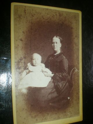 Cdv Photograph Woman Baby By Wyle At Bourn C1870s Ref 40 (12)