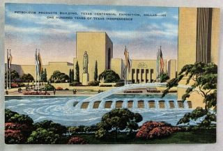 1936 Texas Centennial Postcard Dallas World Fair / Petroleum Building