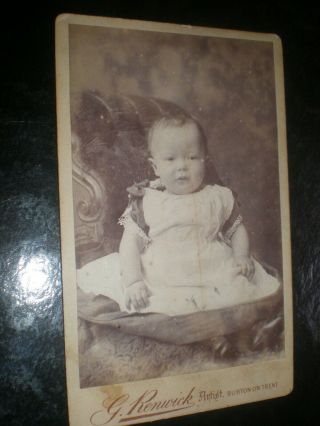 Cdv Photograph Baby By Renwick At Burton On Trent C1880s Ref 40 (12)
