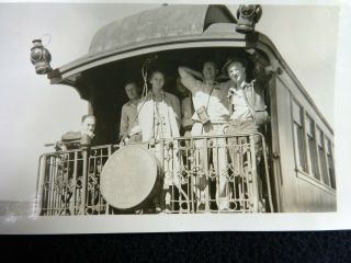 Vtg 1930s PHOTO Snapshot Denver Rio Grande Western Railroad Shavano Caboose Gang 2