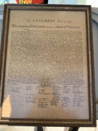 Wooden Framed Bill Of Rights,  Constitution,  Dec.  of Ind.  Set 2