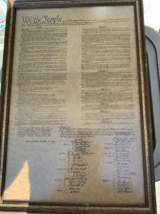 Wooden Framed Bill Of Rights,  Constitution,  Dec.  of Ind.  Set 4