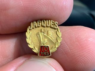 Jacques 10 Years Of Service Award Pin.  Gf.  Awesome Pin.  Vessel Vintage.