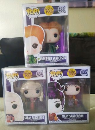 Funko Pop Hocus Pocus Set Of 3: Winifred,  Sarah And Mary Sanderson W/ Protectors