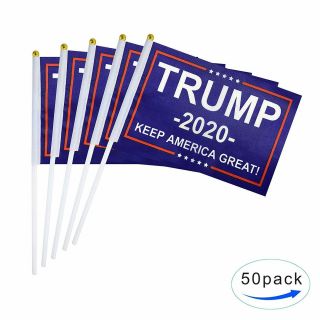 Tsmd 50 Pack Donald Trump Flag For President 2020 Keep America Great Flag Small